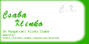 csaba klinko business card